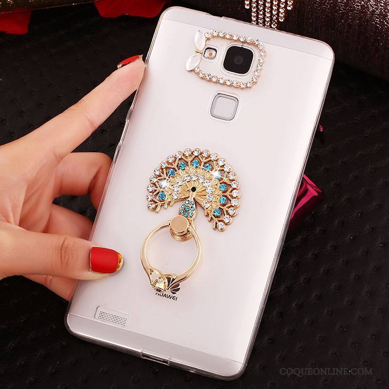 Huawei Ascend Mate 7 Transparent Strass Téléphone Portable Coque Protection Étui Fluide Doux