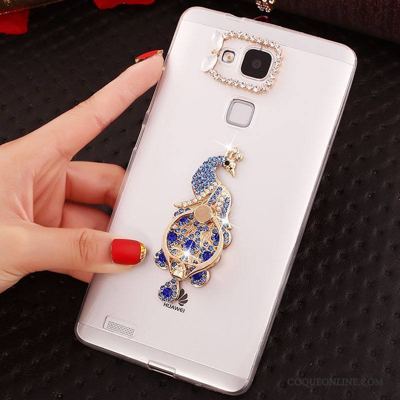 Huawei Ascend Mate 7 Transparent Strass Téléphone Portable Coque Protection Étui Fluide Doux