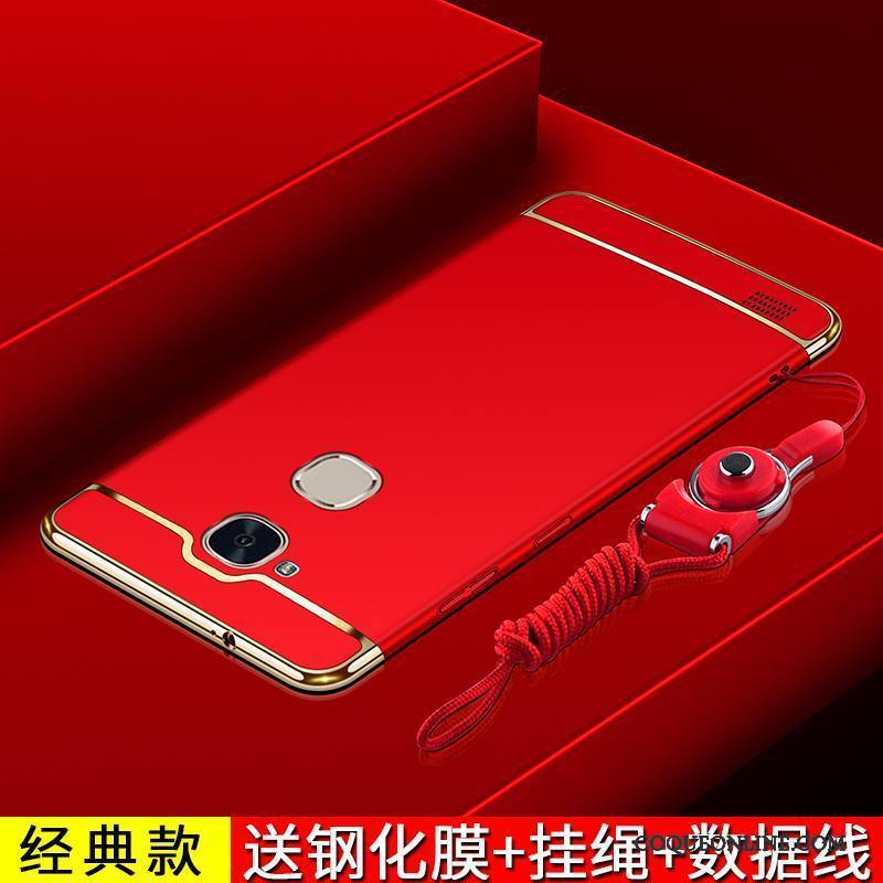 Huawei Ascend Mate 7 Étui Difficile Coque De Téléphone Rouge Tout Compris Délavé En Daim Incassable