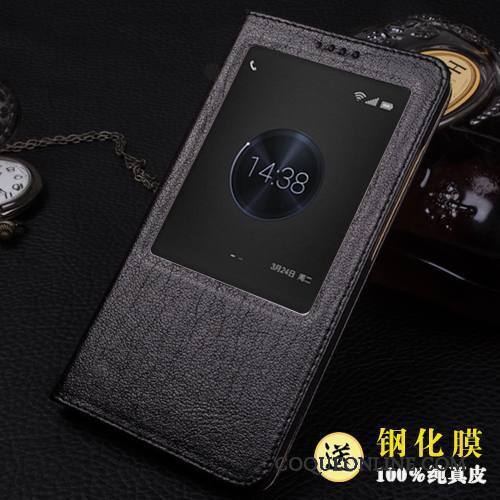Huawei Ascend Mate 7 Étui En Cuir Très Mince Coque De Téléphone Téléphone Portable Clamshell Protection Cuir Véritable
