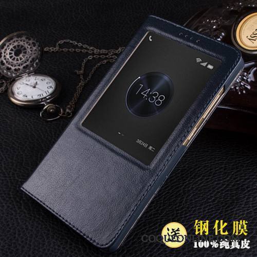 Huawei Ascend Mate 7 Étui En Cuir Très Mince Coque De Téléphone Téléphone Portable Clamshell Protection Cuir Véritable