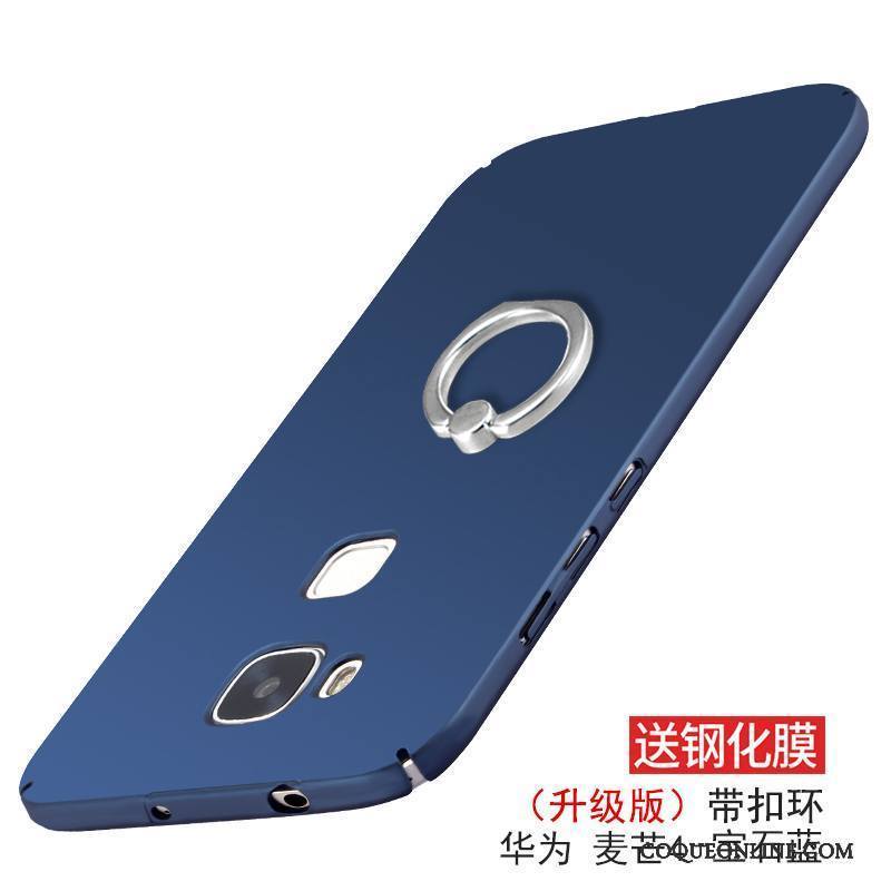 Huawei G7 Plus Coque De Téléphone Difficile Silicone Protection Délavé En Daim Noir Anneau