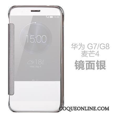 Huawei G7 Plus Coque De Téléphone Housse Dragon Miroir Protection Violet Étui En Cuir