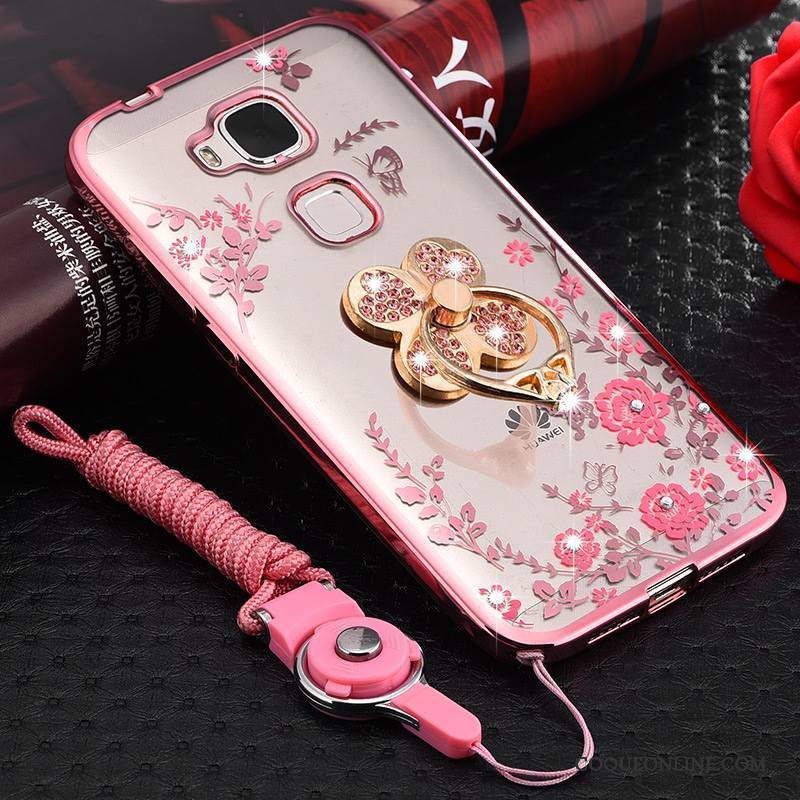 Huawei G7 Plus Coque De Téléphone Or Rose Tout Compris Étui Silicone Incassable Fluide Doux