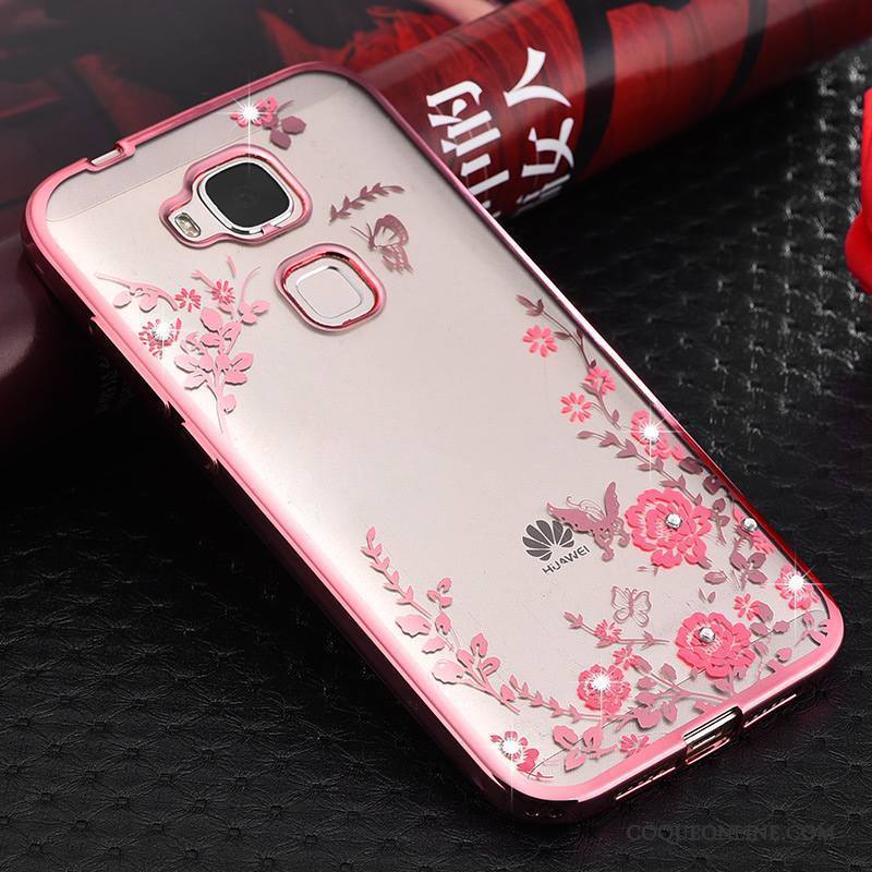 Huawei G7 Plus Coque De Téléphone Or Rose Tout Compris Étui Silicone Incassable Fluide Doux