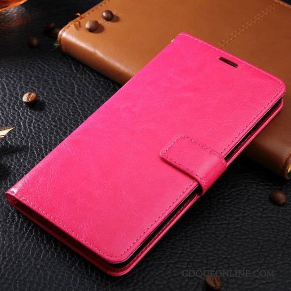 Huawei G7 Plus Coque De Téléphone Rouge Tendance Étui En Cuir Pu Fluide Doux