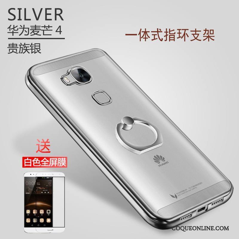 Huawei G7 Plus Coque De Téléphone Silicone Magnétisme Fluide Doux Incassable Anneau Nouveau