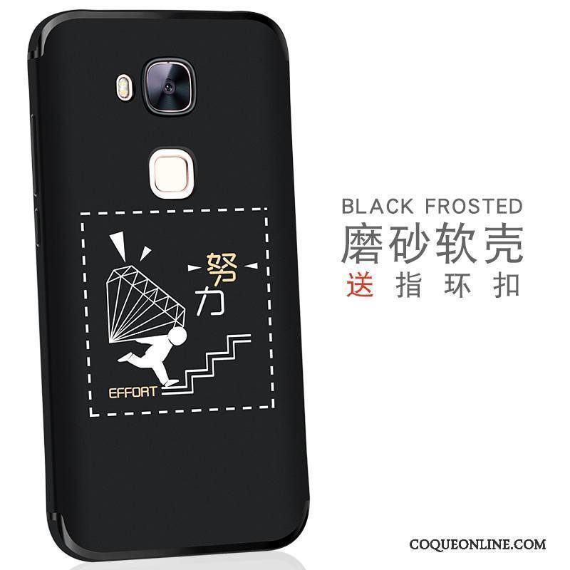 Huawei G7 Plus Coque De Téléphone Étui Délavé En Daim Protection Couvercle Arrière Noir Silicone