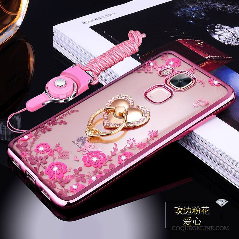 Huawei G7 Plus Coque De Téléphone Étui Tout Compris Protection Ornements Suspendus Fluide Doux Rose