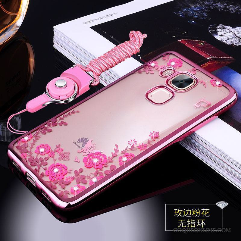 Huawei G7 Plus Coque De Téléphone Étui Tout Compris Protection Ornements Suspendus Fluide Doux Rose