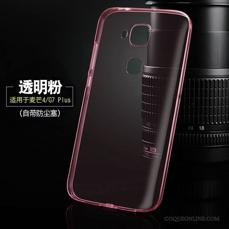 Huawei G7 Plus Coque Fluide Doux Nouveau Étui Transparent Silicone Rose Protection