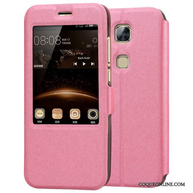 Huawei G7 Plus Coque Housse Étui Téléphone Portable Protection Étui En Cuir Noir Silicone