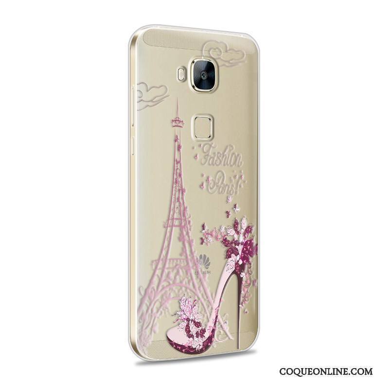 Huawei G7 Plus Coque Incassable Protection Rose Étui Silicone Fluide Doux Téléphone Portable