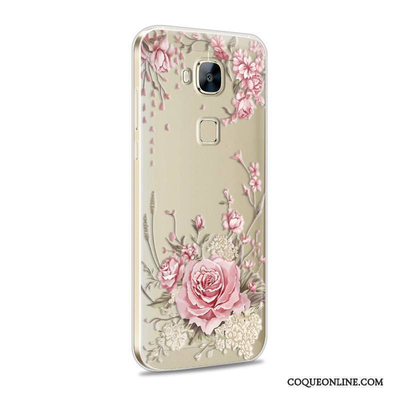 Huawei G7 Plus Coque Incassable Protection Rose Étui Silicone Fluide Doux Téléphone Portable