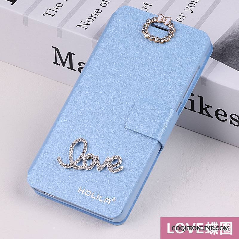 Huawei G7 Plus Coque Protection Bleu Clair Étui En Cuir Incassable Téléphone Portable Housse