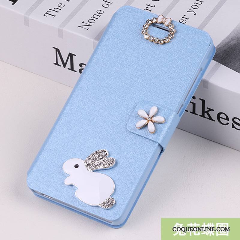 Huawei G7 Plus Coque Protection Bleu Clair Étui En Cuir Incassable Téléphone Portable Housse