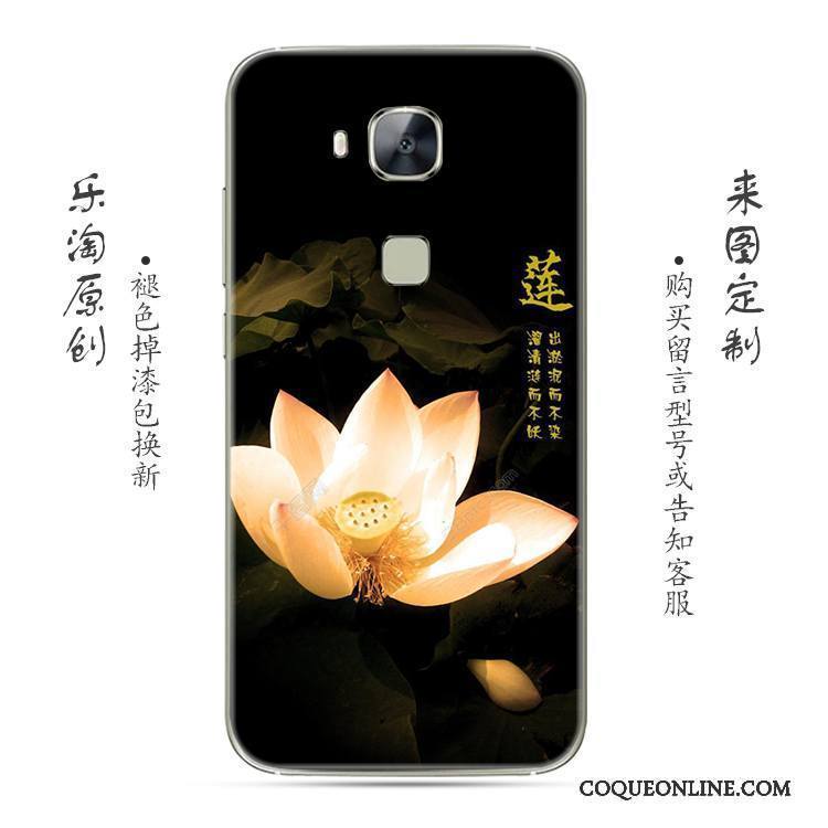 Huawei G7 Plus Fleur Coque De Téléphone Gris Créatif Rose Transparent Silicone