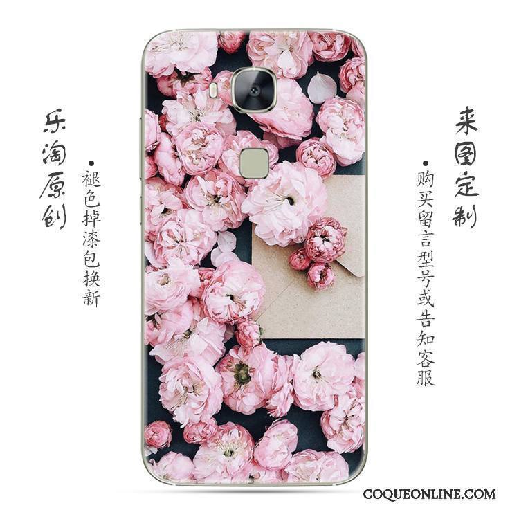 Huawei G7 Plus Fleur Coque De Téléphone Gris Créatif Rose Transparent Silicone