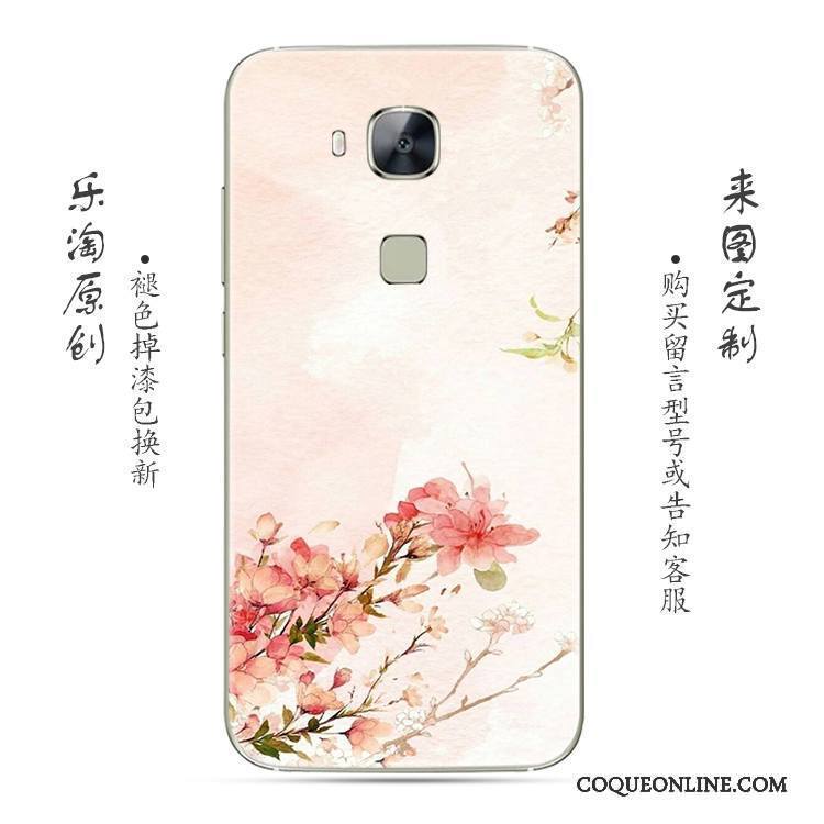 Huawei G7 Plus Fleur Coque De Téléphone Gris Créatif Rose Transparent Silicone