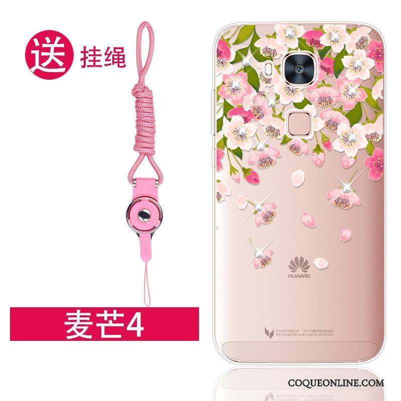 Huawei G7 Plus Incassable Tendance Étui Protection Coque De Téléphone Rose Strass