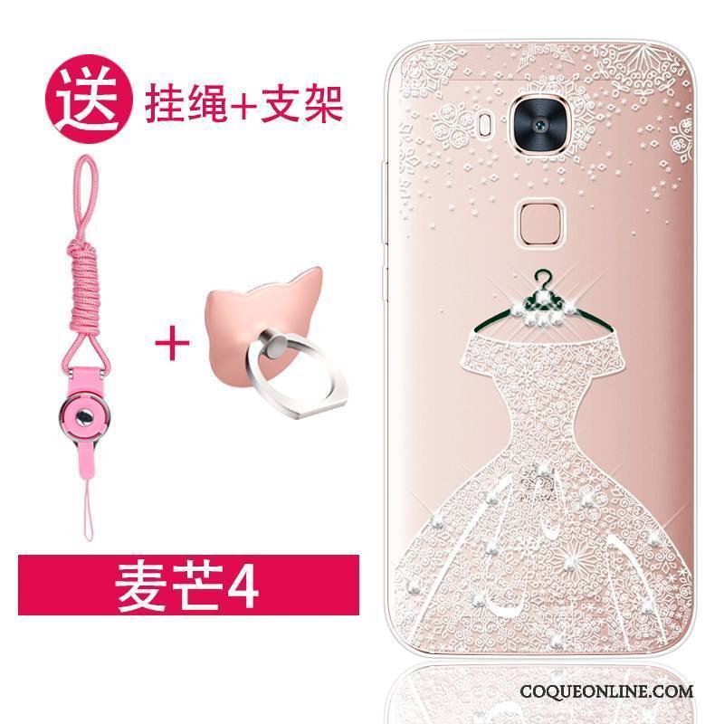 Huawei G7 Plus Incassable Tendance Étui Protection Coque De Téléphone Rose Strass