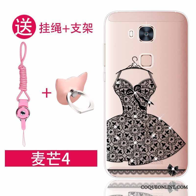 Huawei G7 Plus Incassable Tendance Étui Protection Coque De Téléphone Rose Strass