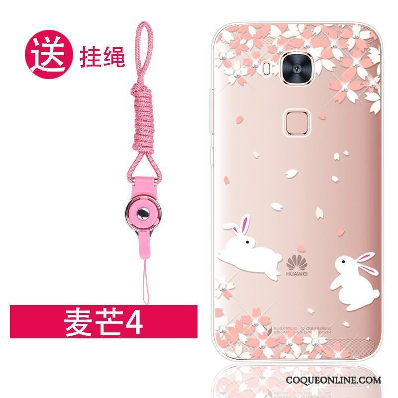 Huawei G7 Plus Incassable Tendance Étui Protection Coque De Téléphone Rose Strass