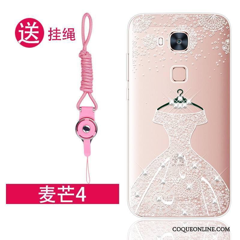 Huawei G7 Plus Incassable Tendance Étui Protection Coque De Téléphone Rose Strass