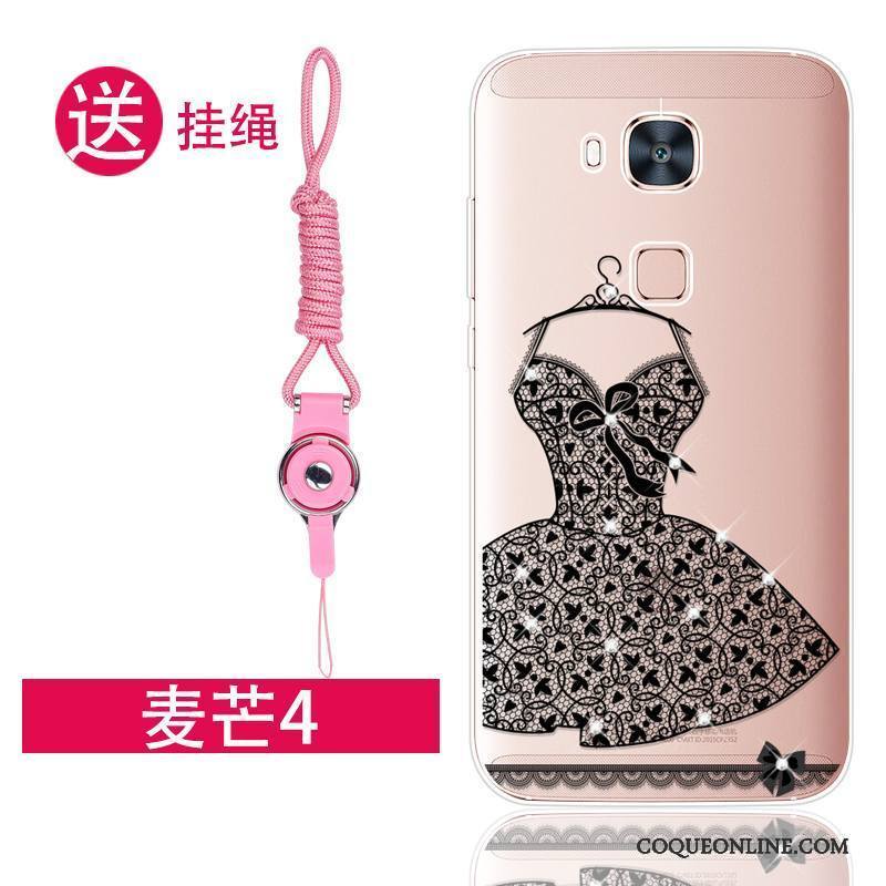 Huawei G7 Plus Incassable Tendance Étui Protection Coque De Téléphone Rose Strass