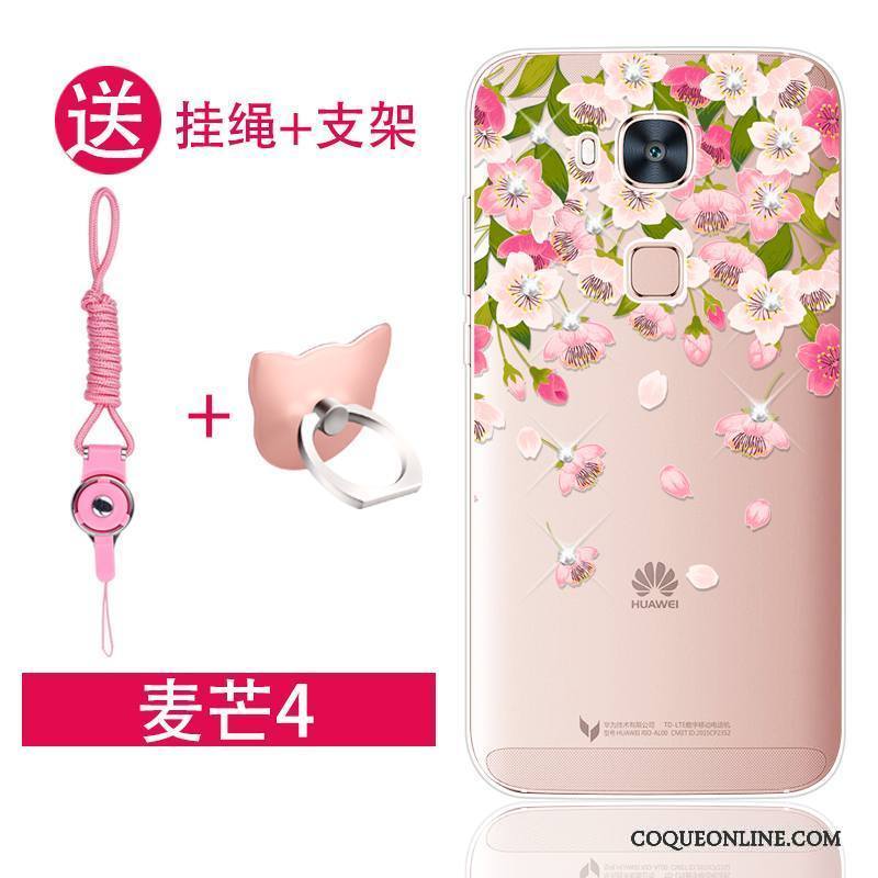 Huawei G7 Plus Incassable Tendance Étui Protection Coque De Téléphone Rose Strass