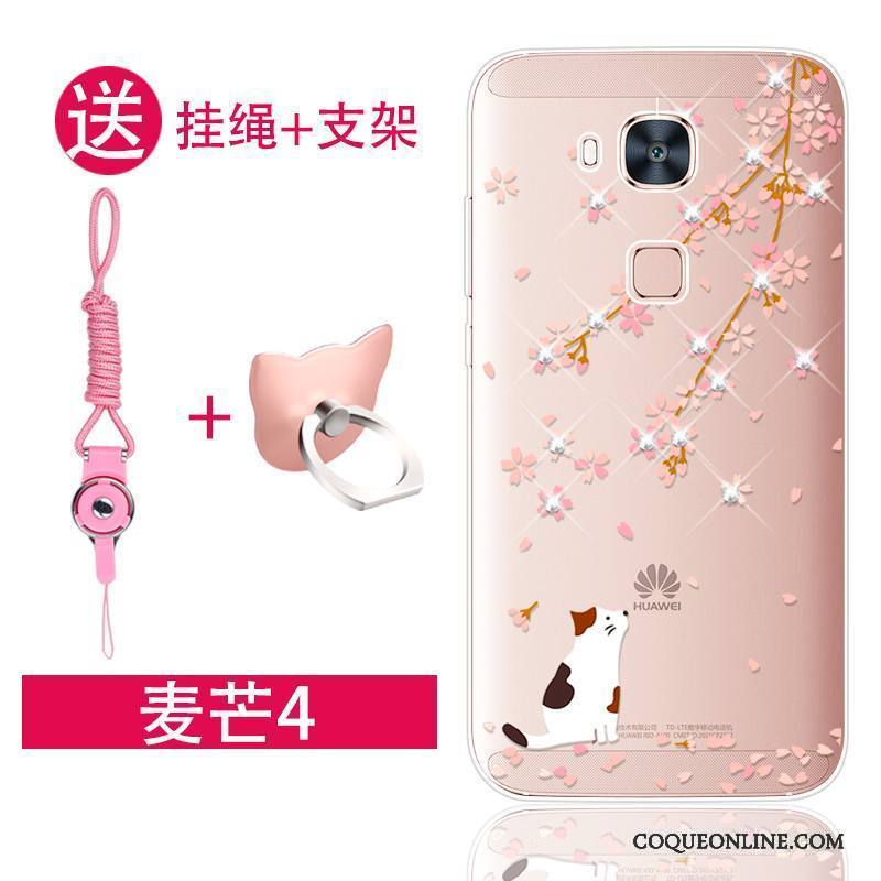 Huawei G7 Plus Incassable Tendance Étui Protection Coque De Téléphone Rose Strass