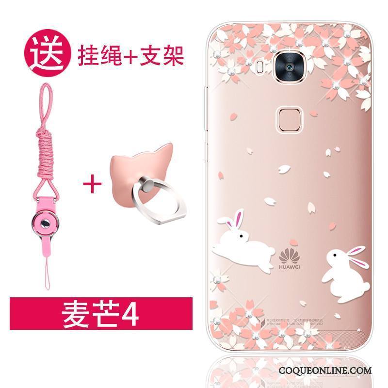 Huawei G7 Plus Incassable Tendance Étui Protection Coque De Téléphone Rose Strass