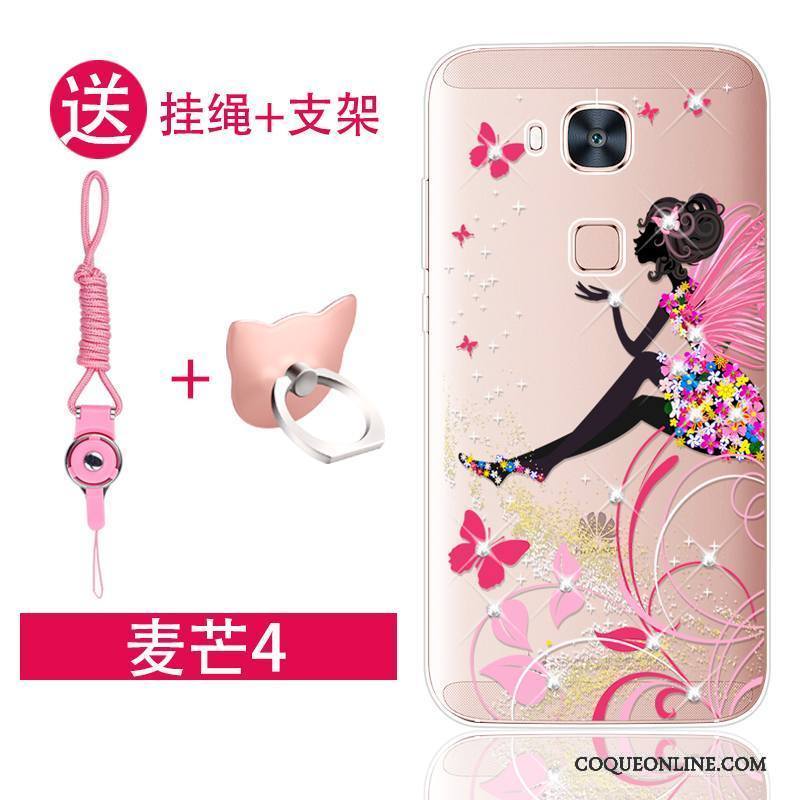 Huawei G7 Plus Incassable Tendance Étui Protection Coque De Téléphone Rose Strass