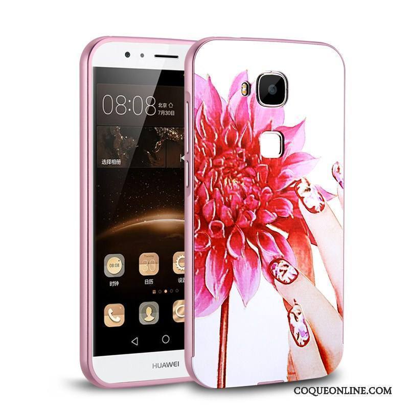 Huawei G7 Plus Métal Rose Couvercle Arrière Étui Coque De Téléphone