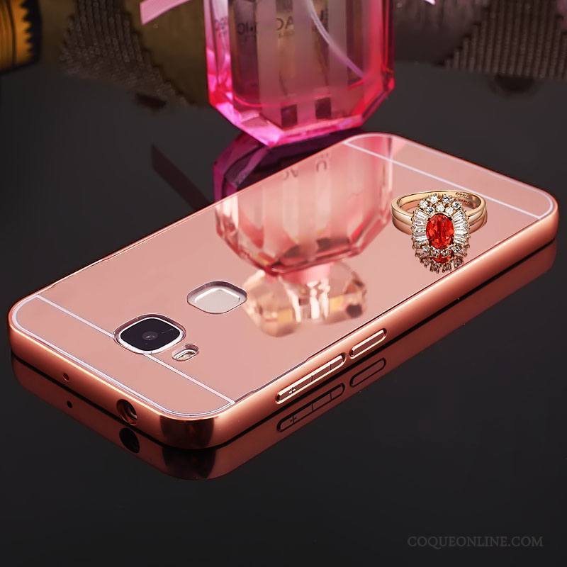 Huawei G7 Plus Or Rose Étui Coque De Téléphone Protection Miroir Cristal Border