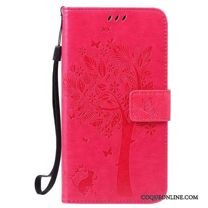 Huawei G7 Plus Ouvrir La Fenêtre Étui En Cuir Incassable Coque De Téléphone Rose Clamshell Téléphone Portable