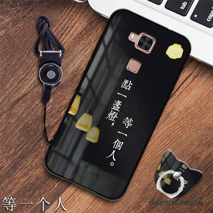 Huawei G7 Plus Protection Noir Fluide Doux Étui Silicone Coque De Téléphone