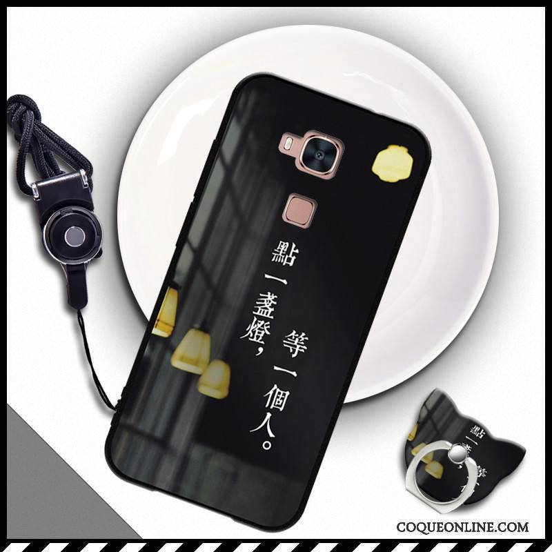 Huawei G7 Plus Silicone Fluide Doux Étui Coque De Téléphone Tendance Noir