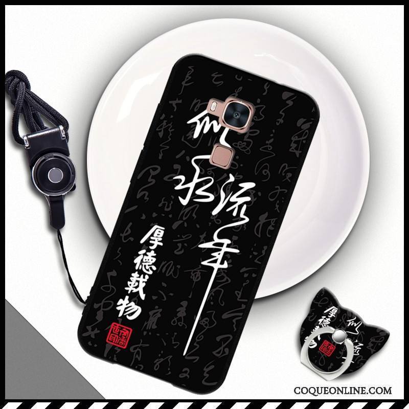 Huawei G7 Plus Silicone Fluide Doux Étui Coque De Téléphone Tendance Noir
