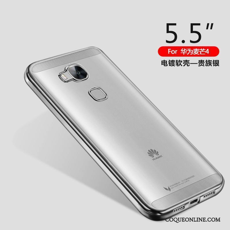 Huawei G7 Plus Silicone Protection Coque De Téléphone Étui Tout Compris Rose Transparent