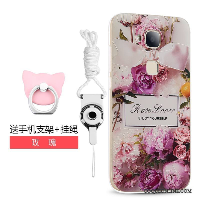 Huawei G7 Plus Tout Compris Fluide Doux Dessin Animé Coque De Téléphone Ornements Suspendus Vert Tendance