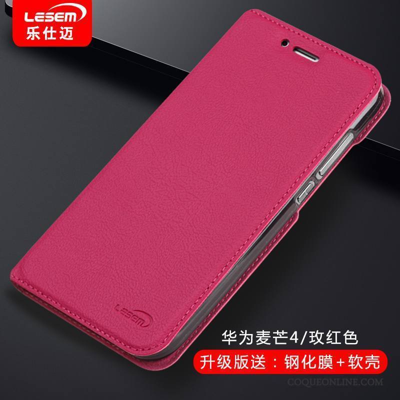 Huawei G7 Plus Téléphone Portable Silicone Étui Protection Rose Étui En Cuir Coque De Téléphone