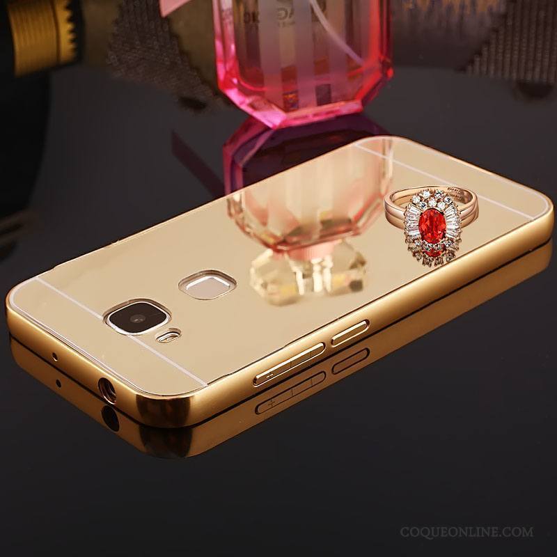 Huawei G7 Plus Étui Coque De Téléphone Miroir Strass Protection Border Métal