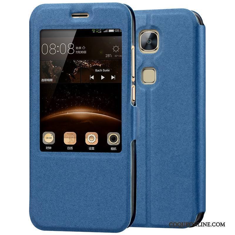 Huawei G7 Plus Étui En Cuir Coque De Téléphone Clamshell Or Protection