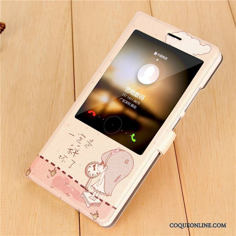 Huawei G7 Plus Étui En Cuir Coque De Téléphone Protection Clamshell Dessin Animé Violet
