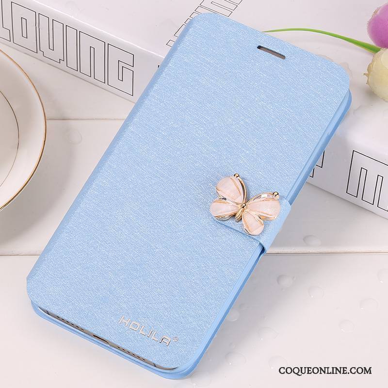 Huawei G7 Plus Étui En Cuir Housse Téléphone Portable Bleu Clair Coque De Téléphone Protection