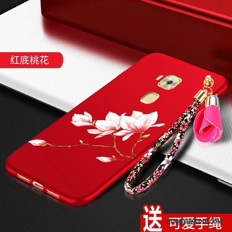Huawei G7 Plus Étui Fluide Doux Silicone Coque De Téléphone Rouge