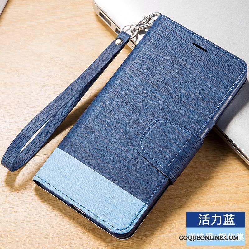 Huawei G7 Plus Étui Étui En Cuir Coque Clamshell Protection De Téléphone Bleu