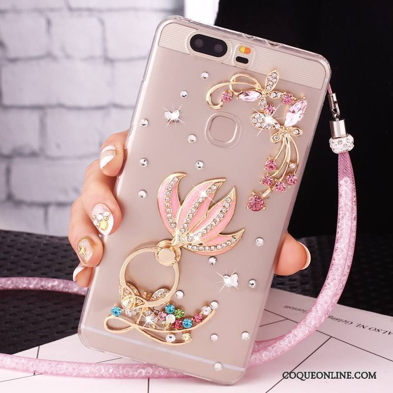 Huawei G9 Lite Bleu Étui Protection Jeunesse Strass Coque De Téléphone Anneau