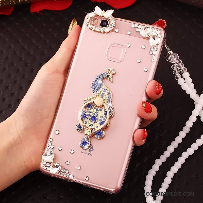 Huawei G9 Lite Coque Bleu Fluide Doux Strass Incassable Étui Protection Jeunesse